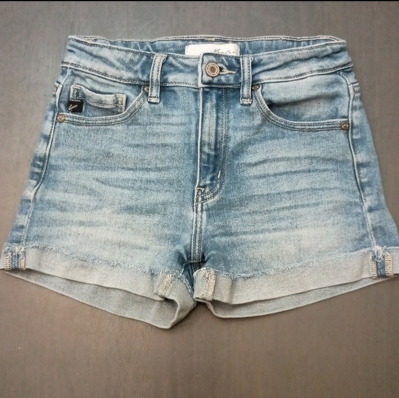 KanCan High Rise Medium Wash Jean Shorts - Picture 4 of 8